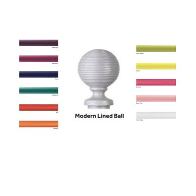 Pole with Modern Lined Ball Finials