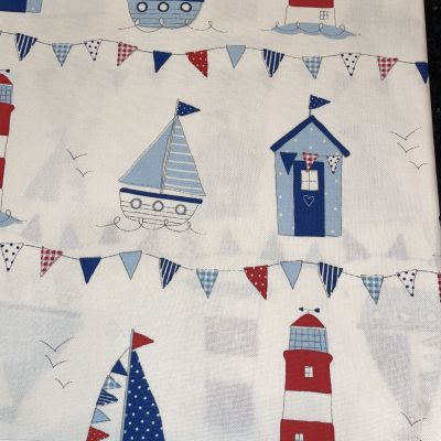 Beach huts fabric remnant