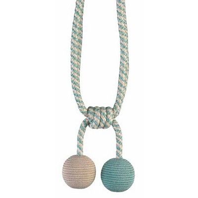 Jazz Aqua/Linen double ball tieback