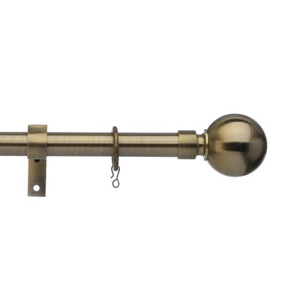 Universal Antique Brass Pole with Ball Finials