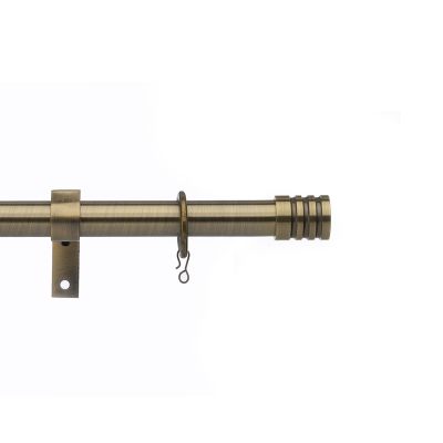 Universal Antique Brass Pole with Barrel Finials