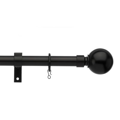 Universal Black Metal Pole with Ball Finials