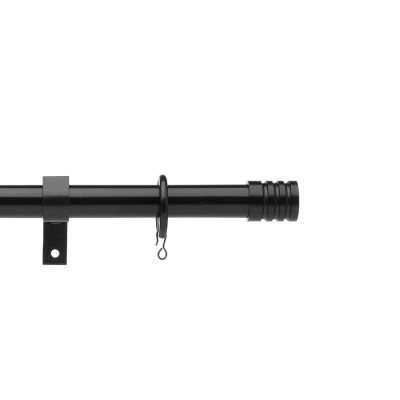 Universal Black Metal Pole with Barrel Finials