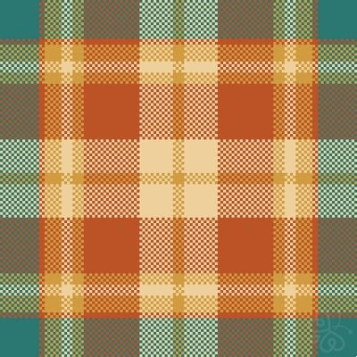 Digital Cotton Tartan Teal / Rust